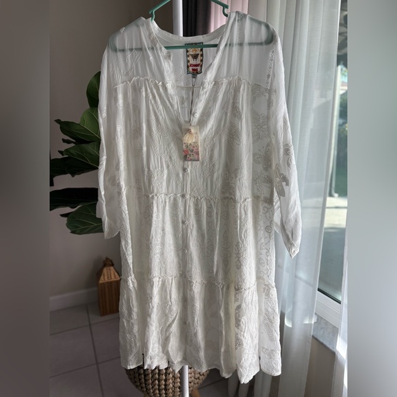 Johnny Was Kimberlee Dress in white sz XL NWT - Picture 2 of 12